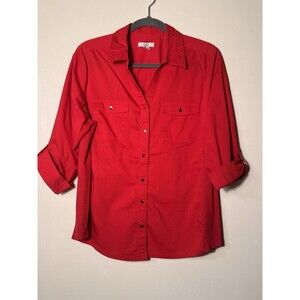 Croft & Barrow Women's Red Long Sleeve Size Xl